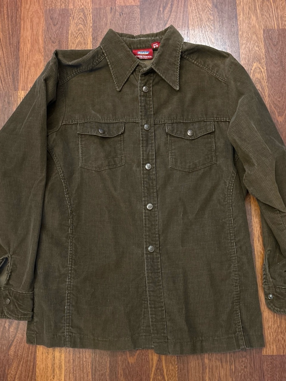 Vintage Dickies Brown Corduroy Button-Down Overshirt Jacket Size 44 Long